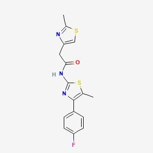 molecular formula C16H14FN3OS2 B11368451 N-[4-(4-fluorophenyl)-5-methyl-1,3-thiazol-2-yl]-2-(2-methyl-1,3-thiazol-4-yl)acetamide 