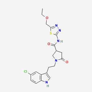 molecular formula C20H22ClN5O3S B11368455 1-[2-(5-chloro-1H-indol-3-yl)ethyl]-N-[5-(ethoxymethyl)-1,3,4-thiadiazol-2-yl]-5-oxopyrrolidine-3-carboxamide 