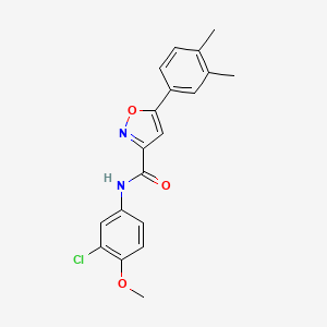 molecular formula C19H17ClN2O3 B11368540 N-(3-chloro-4-methoxyphenyl)-5-(3,4-dimethylphenyl)-1,2-oxazole-3-carboxamide 