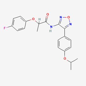 molecular formula C20H20FN3O4 B11368578 2-(4-fluorophenoxy)-N-{4-[4-(propan-2-yloxy)phenyl]-1,2,5-oxadiazol-3-yl}propanamide 