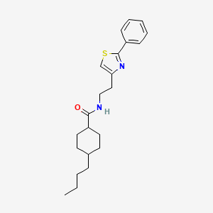 molecular formula C22H30N2OS B11368592 4-butyl-N-[2-(2-phenyl-1,3-thiazol-4-yl)ethyl]cyclohexanecarboxamide 