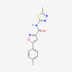 molecular formula C14H12N4O2S B11368604 5-(4-methylphenyl)-N-(5-methyl-1,3,4-thiadiazol-2-yl)-1,2-oxazole-3-carboxamide 