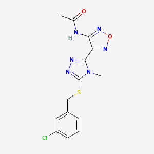 N-(4-{5-[(3-chlorobenzyl)sulfanyl]-4-methyl-4H-1,2,4-triazol-3-yl}-1,2,5-oxadiazol-3-yl)acetamide