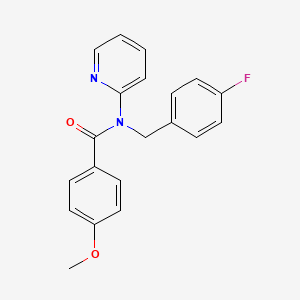 molecular formula C20H17FN2O2 B11368634 N-(4-fluorobenzyl)-4-methoxy-N-(pyridin-2-yl)benzamide 