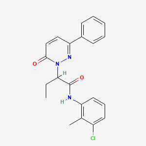 molecular formula C21H20ClN3O2 B11368641 N-(3-chloro-2-methylphenyl)-2-(6-oxo-3-phenylpyridazin-1(6H)-yl)butanamide 