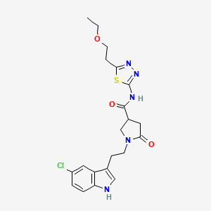 1-[2-(5-chloro-1H-indol-3-yl)ethyl]-N-[5-(2-ethoxyethyl)-1,3,4-thiadiazol-2-yl]-5-oxopyrrolidine-3-carboxamide