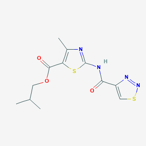 molecular formula C12H14N4O3S2 B11368647 2-Methylpropyl 4-methyl-2-[(1,2,3-thiadiazol-4-ylcarbonyl)amino]-1,3-thiazole-5-carboxylate 