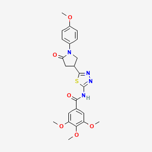 molecular formula C23H24N4O6S B11368658 3,4,5-trimethoxy-N-{5-[1-(4-methoxyphenyl)-5-oxopyrrolidin-3-yl]-1,3,4-thiadiazol-2-yl}benzamide 