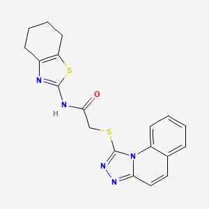 2-([1,2,4]triazolo[4,3-a]quinolin-1-ylthio)-N-(4,5,6,7-tetrahydrobenzo[d]thiazol-2-yl)acetamide