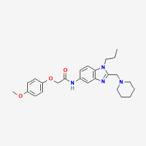 2-(4-methoxyphenoxy)-N-[2-(piperidin-1-ylmethyl)-1-propyl-1H-benzimidazol-5-yl]acetamide