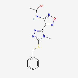 N-{4-[5-(benzylsulfanyl)-4-methyl-4H-1,2,4-triazol-3-yl]-1,2,5-oxadiazol-3-yl}acetamide