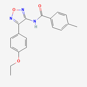 molecular formula C18H17N3O3 B11368717 N-[4-(4-ethoxyphenyl)-1,2,5-oxadiazol-3-yl]-4-methylbenzamide 