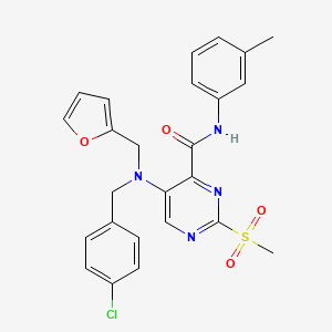 5-[(4-chlorobenzyl)(furan-2-ylmethyl)amino]-N-(3-methylphenyl)-2-(methylsulfonyl)pyrimidine-4-carboxamide