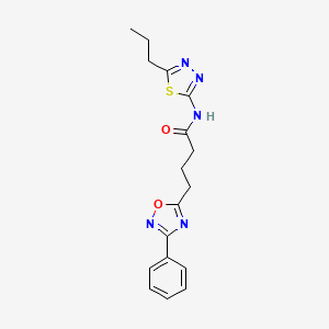 4-(3-phenyl-1,2,4-oxadiazol-5-yl)-N-(5-propyl-1,3,4-thiadiazol-2-yl)butanamide