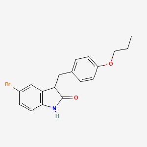 molecular formula C18H18BrNO2 B11368734 5-bromo-3-(4-propoxybenzyl)-1,3-dihydro-2H-indol-2-one 