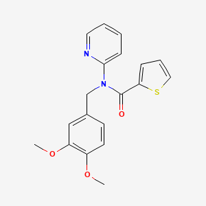 molecular formula C19H18N2O3S B11368767 N-(3,4-dimethoxybenzyl)-N-(pyridin-2-yl)thiophene-2-carboxamide 