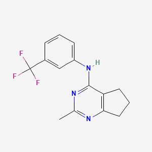 molecular formula C15H14F3N3 B11368777 2-methyl-N-(3-(trifluoromethyl)phenyl)-6,7-dihydro-5H-cyclopenta[d]pyrimidin-4-amine 