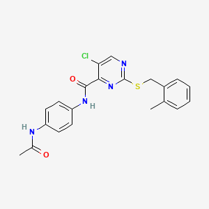 5-chloro-N-(4-acetamidophenyl)-2-{[(2-methylphenyl)methyl]sulfanyl}pyrimidine-4-carboxamide