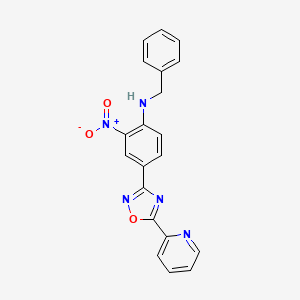 molecular formula C20H15N5O3 B11368806 N-benzyl-2-nitro-4-[5-(pyridin-2-yl)-1,2,4-oxadiazol-3-yl]aniline 