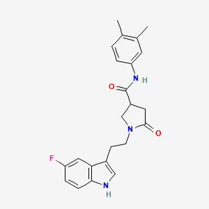 N-(3,4-dimethylphenyl)-1-[2-(5-fluoro-1H-indol-3-yl)ethyl]-5-oxopyrrolidine-3-carboxamide