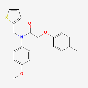 molecular formula C21H21NO3S B11368831 N-(4-methoxyphenyl)-2-(4-methylphenoxy)-N-(thiophen-2-ylmethyl)acetamide 