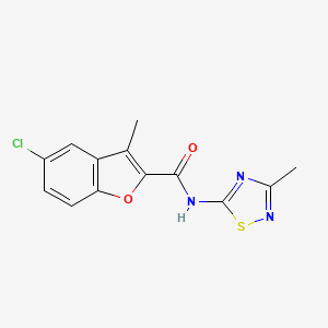 molecular formula C13H10ClN3O2S B11368837 5-chloro-3-methyl-N-(3-methyl-1,2,4-thiadiazol-5-yl)-1-benzofuran-2-carboxamide 