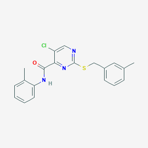 5-chloro-2-[(3-methylbenzyl)sulfanyl]-N-(2-methylphenyl)pyrimidine-4-carboxamide