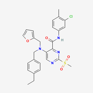 N-(3-chloro-4-methylphenyl)-5-[(4-ethylbenzyl)(furan-2-ylmethyl)amino]-2-(methylsulfonyl)pyrimidine-4-carboxamide