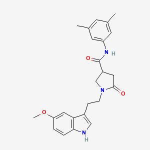 molecular formula C24H27N3O3 B11368857 N-(3,5-dimethylphenyl)-1-[2-(5-methoxy-1H-indol-3-yl)ethyl]-5-oxopyrrolidine-3-carboxamide 