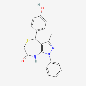 molecular formula C19H17N3O2S B11368898 4-(4-hydroxyphenyl)-3-methyl-1-phenyl-4,6-dihydro-1H-pyrazolo[3,4-e][1,4]thiazepin-7-ol 