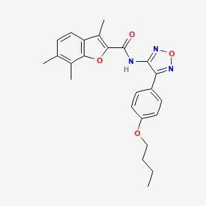 molecular formula C24H25N3O4 B11368908 N-[4-(4-butoxyphenyl)-1,2,5-oxadiazol-3-yl]-3,6,7-trimethyl-1-benzofuran-2-carboxamide 