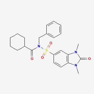 N-benzyl-N-[(1,3-dimethyl-2-oxo-2,3-dihydro-1H-benzimidazol-5-yl)sulfonyl]cyclohexanecarboxamide