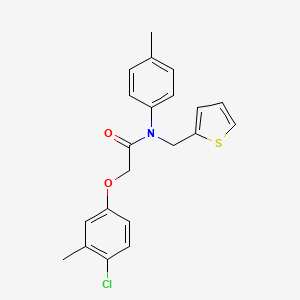 2-(4-chloro-3-methylphenoxy)-N-(4-methylphenyl)-N-(thiophen-2-ylmethyl)acetamide