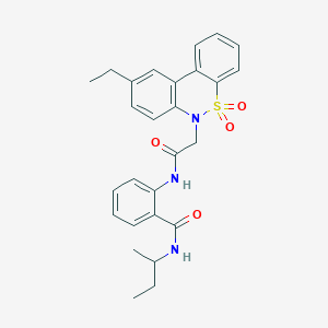 N-Sec-butyl-2-{[(9-ethyl-5,5-dioxido-6H-dibenzo[C,E][1,2]thiazin-6-YL)acetyl]amino}benzamide