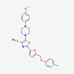 5-[4-(4-Methoxyphenyl)piperazin-1-yl]-2-{5-[(4-methylphenoxy)methyl]furan-2-yl}-1,3-oxazole-4-carbonitrile