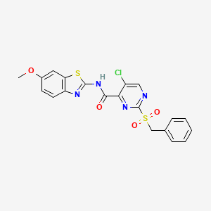 2-(benzylsulfonyl)-5-chloro-N-(6-methoxy-1,3-benzothiazol-2-yl)pyrimidine-4-carboxamide