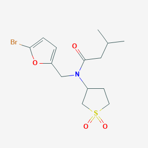 molecular formula C14H20BrNO4S B11369034 N-[(5-bromofuran-2-yl)methyl]-N-(1,1-dioxidotetrahydrothiophen-3-yl)-3-methylbutanamide 