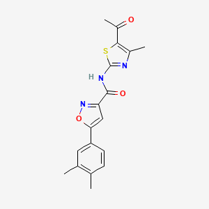 N-(5-acetyl-4-methyl-1,3-thiazol-2-yl)-5-(3,4-dimethylphenyl)-1,2-oxazole-3-carboxamide