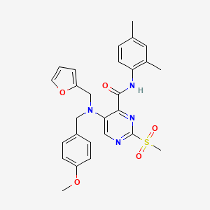 N-(2,4-dimethylphenyl)-5-[(furan-2-ylmethyl)(4-methoxybenzyl)amino]-2-(methylsulfonyl)pyrimidine-4-carboxamide