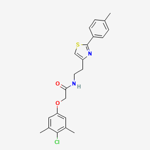 2-(4-chloro-3,5-dimethylphenoxy)-N-{2-[2-(4-methylphenyl)-1,3-thiazol-4-yl]ethyl}acetamide