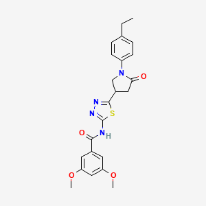 N-{5-[1-(4-ethylphenyl)-5-oxopyrrolidin-3-yl]-1,3,4-thiadiazol-2-yl}-3,5-dimethoxybenzamide