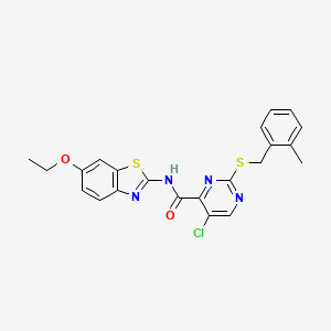 5-chloro-N-(6-ethoxy-1,3-benzothiazol-2-yl)-2-[(2-methylbenzyl)sulfanyl]pyrimidine-4-carboxamide