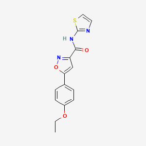 molecular formula C15H13N3O3S B11369094 5-(4-ethoxyphenyl)-N-(1,3-thiazol-2-yl)-1,2-oxazole-3-carboxamide 