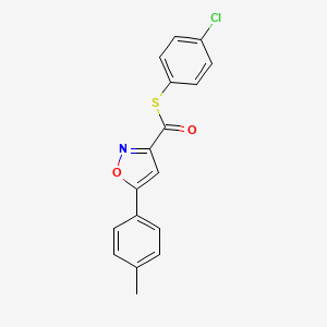 molecular formula C17H12ClNO2S B11369109 S-(4-chlorophenyl) 5-(4-methylphenyl)-1,2-oxazole-3-carbothioate 