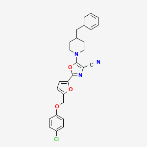 5-(4-Benzylpiperidin-1-yl)-2-{5-[(4-chlorophenoxy)methyl]furan-2-yl}-1,3-oxazole-4-carbonitrile