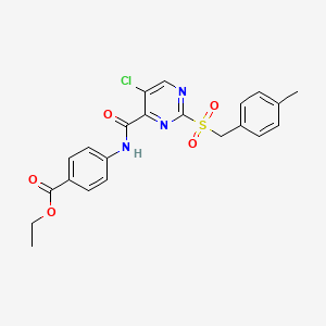 Ethyl 4-[({5-chloro-2-[(4-methylbenzyl)sulfonyl]pyrimidin-4-yl}carbonyl)amino]benzoate