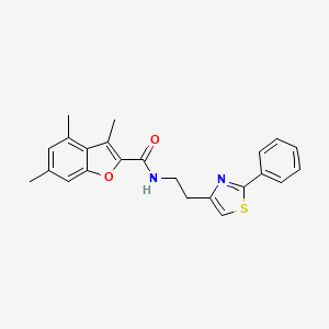 3,4,6-trimethyl-N-[2-(2-phenyl-1,3-thiazol-4-yl)ethyl]-1-benzofuran-2-carboxamide