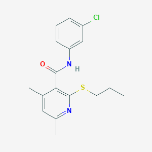 molecular formula C17H19ClN2OS B11369202 N-(3-chlorophenyl)-4,6-dimethyl-2-(propylsulfanyl)pyridine-3-carboxamide 