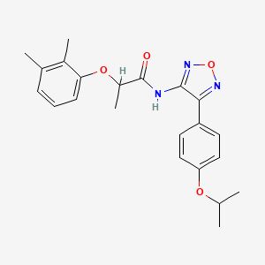 molecular formula C22H25N3O4 B11369208 2-(2,3-dimethylphenoxy)-N-{4-[4-(propan-2-yloxy)phenyl]-1,2,5-oxadiazol-3-yl}propanamide 