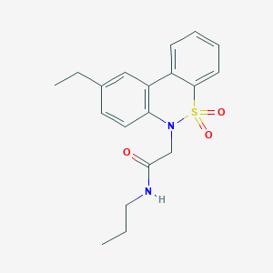 2-(9-ethyl-5,5-dioxido-6H-dibenzo[c,e][1,2]thiazin-6-yl)-N-propylacetamide